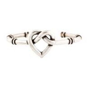 Brand new Saint Laurent Silver Heart Knot Bracelet comes with box